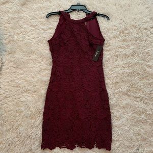 Burgundy form fitting dress